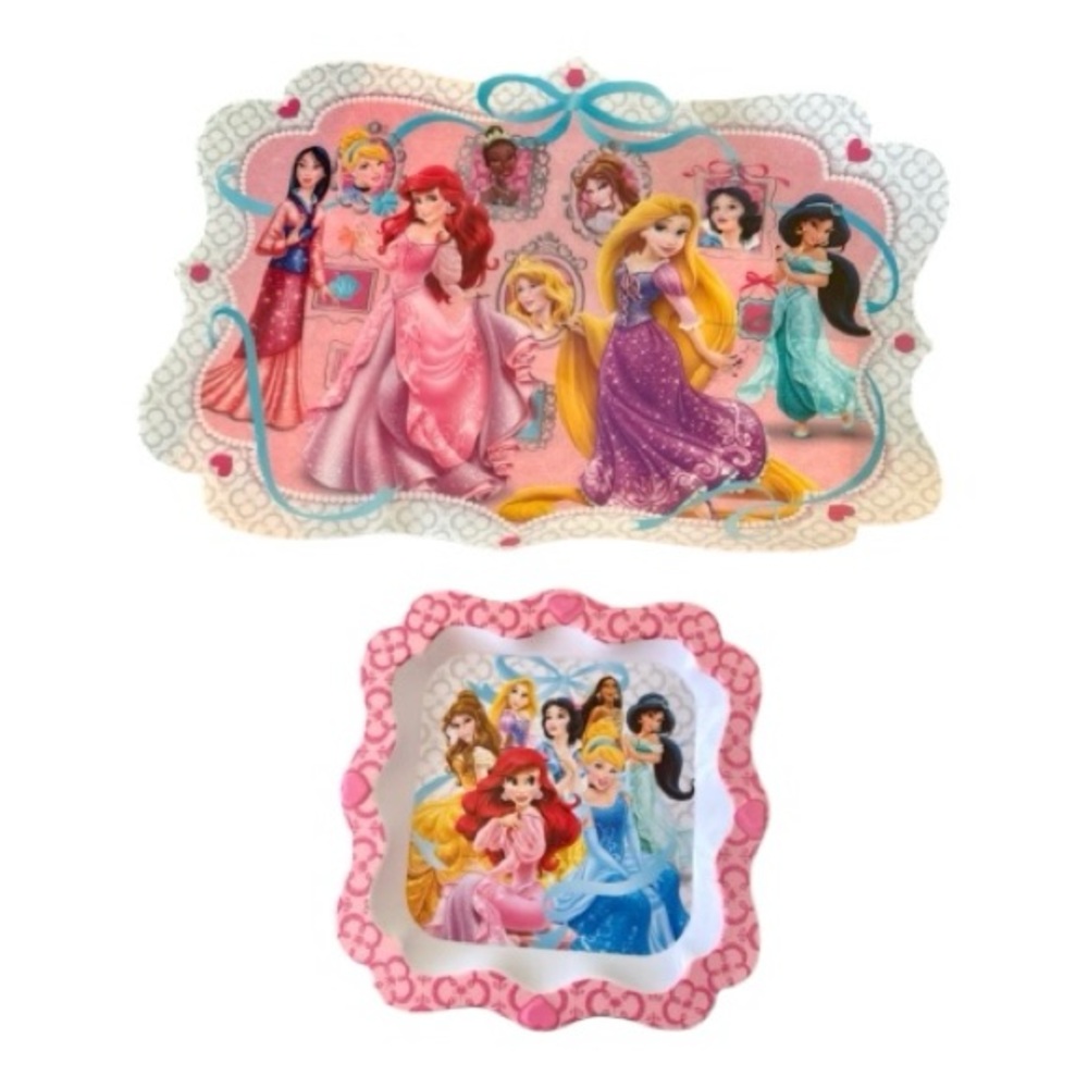 Disney Princess Pink and Purple Dinnerware Set